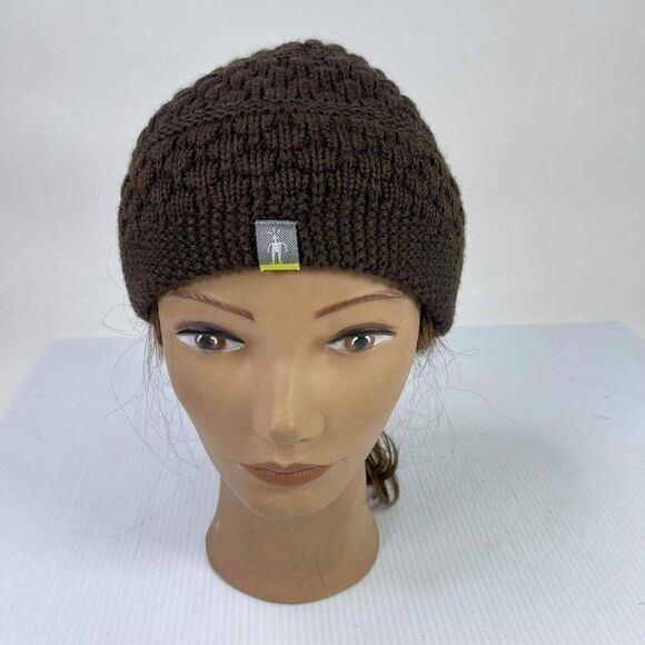 Smartwool Women's Hat Beanie Merino Wool One Size canada made Brown Cable Knit - Picture 1 of 7